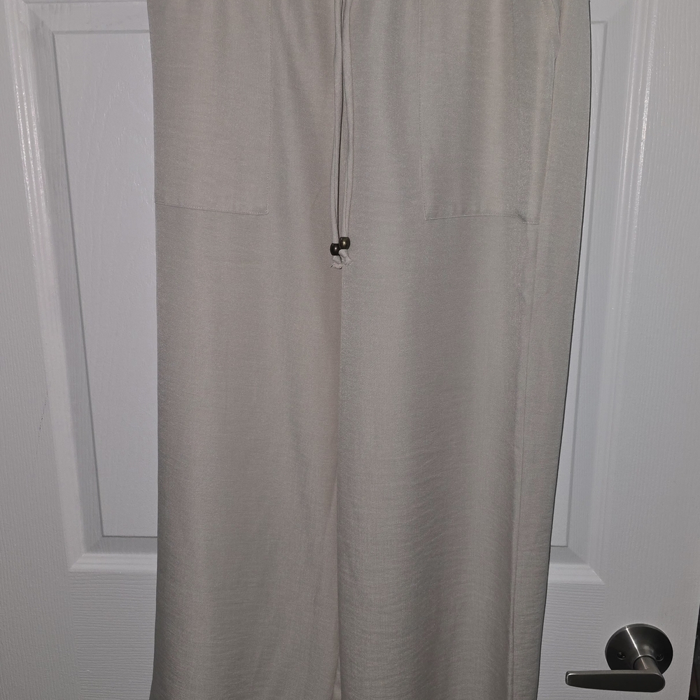 Cream Wide-Leg Pants